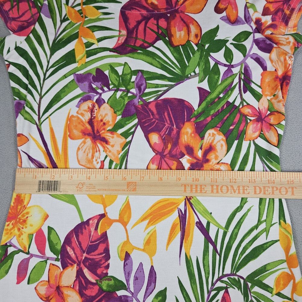 Tommy Bahama Shirt Dress Womens Small Knee Length Short Sleeve Floral Tropical - Picture 9 of 11